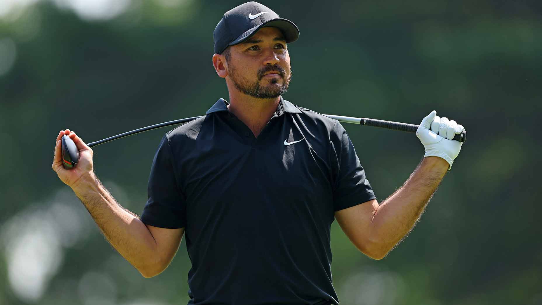 jason day stands with a club over his shoulder at the 2023 bmw championship